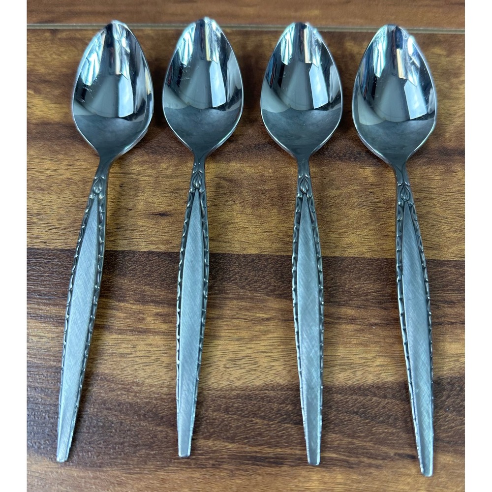 Lot of 4 Oneida Community Venetia Pattern Stainless Steel Teaspoons